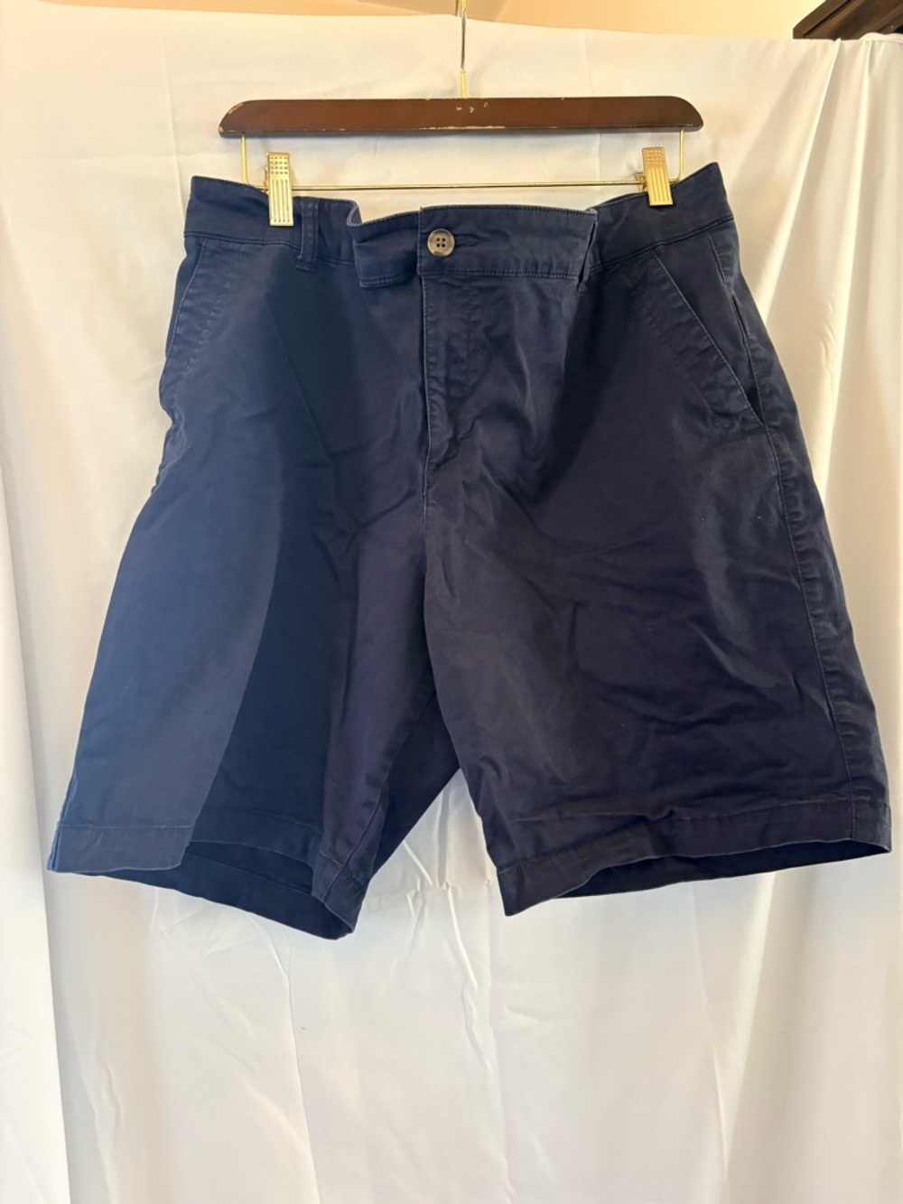 GAP Women’s Dark Navy Flat-Front Cotton Shorts 9” inseam